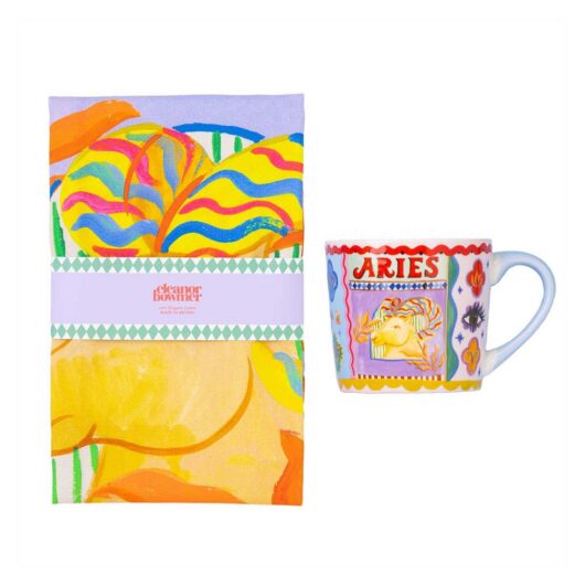 Eleanor Bowmer Aries Zodiac Mug & Tea Towel Set
