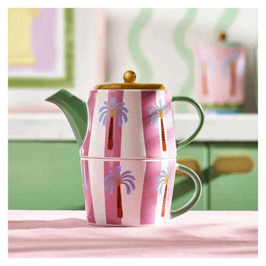 Eleanor Bowmer Electric Coast Palm Tea For One - Teapot & Mug Set