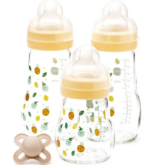 MAM Glass Baby Bottle Set Including Start Soother