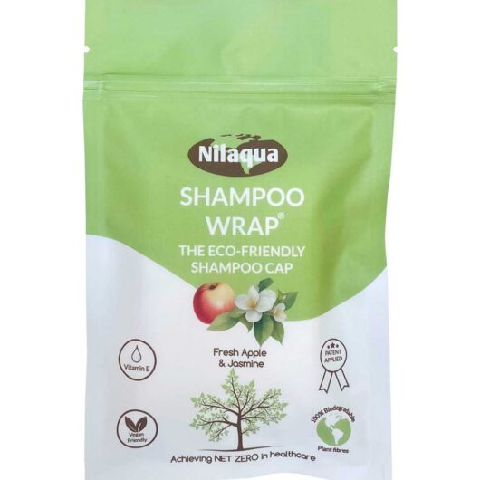 Nilaqua Rinse Free Biodegradable Shampoo Cap Apple & Jasmine Single Pack 105g