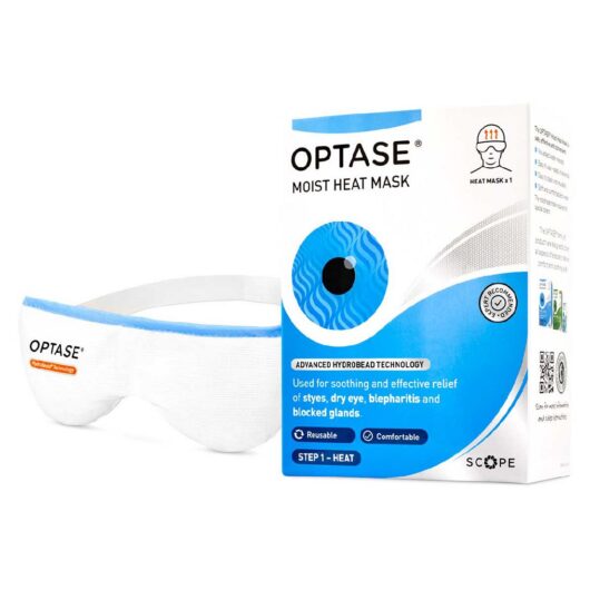 Optase Moist Heat Mask - Reusable Eye With Hydrobead Technology For Soothing Relief Of Dry Eye, Blepharitis And Mgd