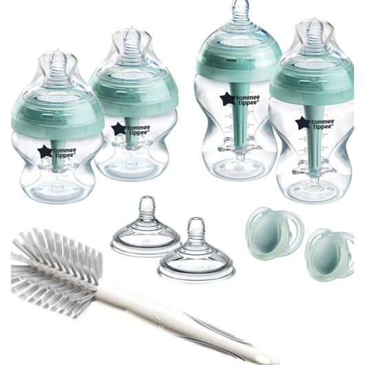 Tommee Tippee Advanced Anti-Colic Newborn Starter Set For Colicky Babies, 4 X Bottles, 2 Teats, Vented Wand