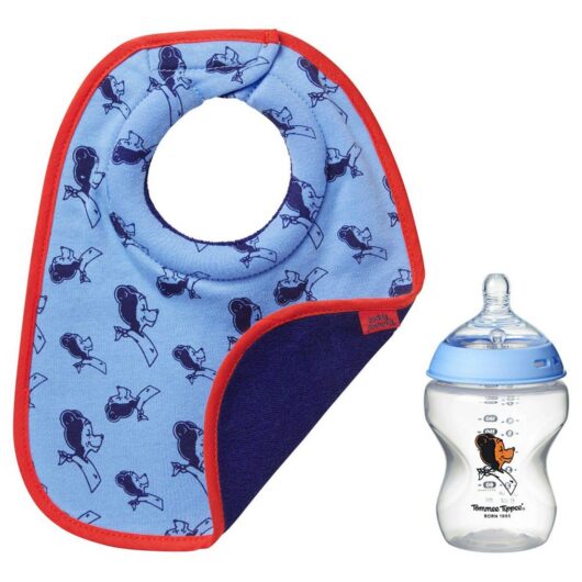 Tommee Tippee Limited Edition 60-Year Anniversary Bib And Bottle Gift Set Blue